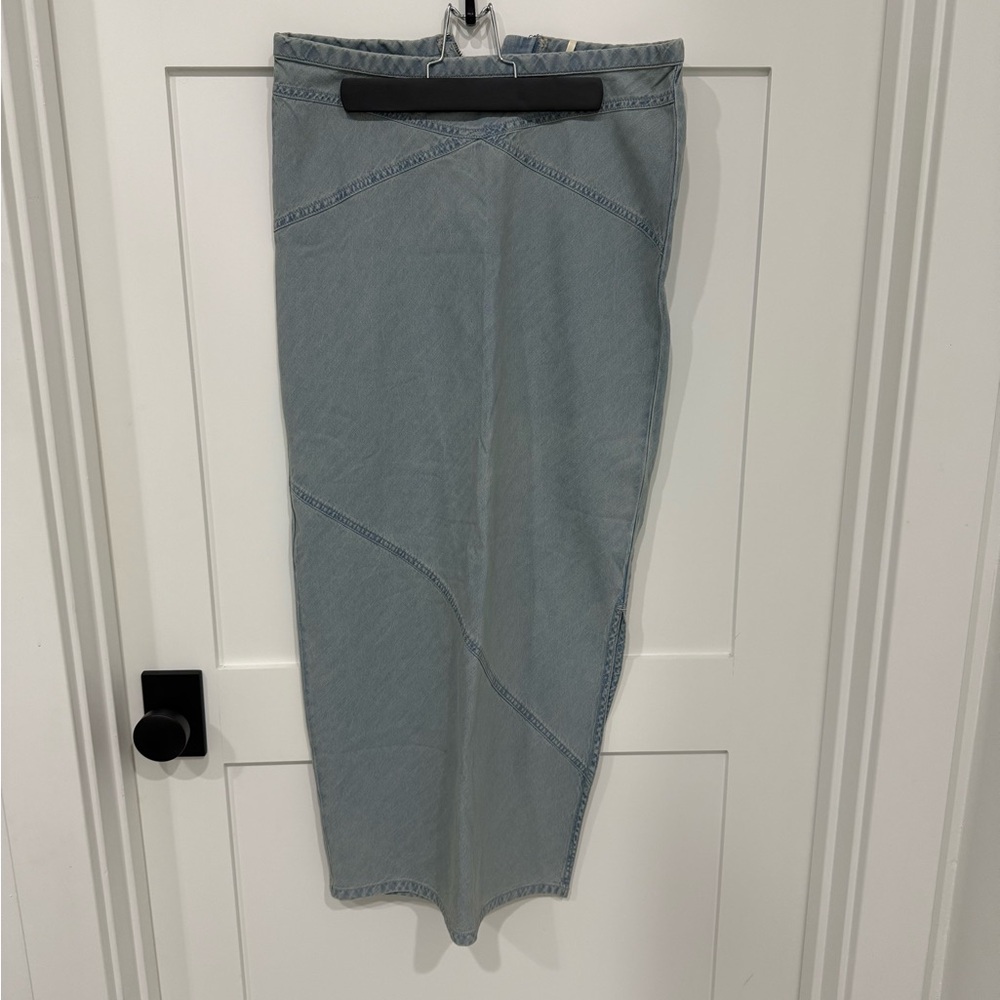 Free People Blue Midi Skirt